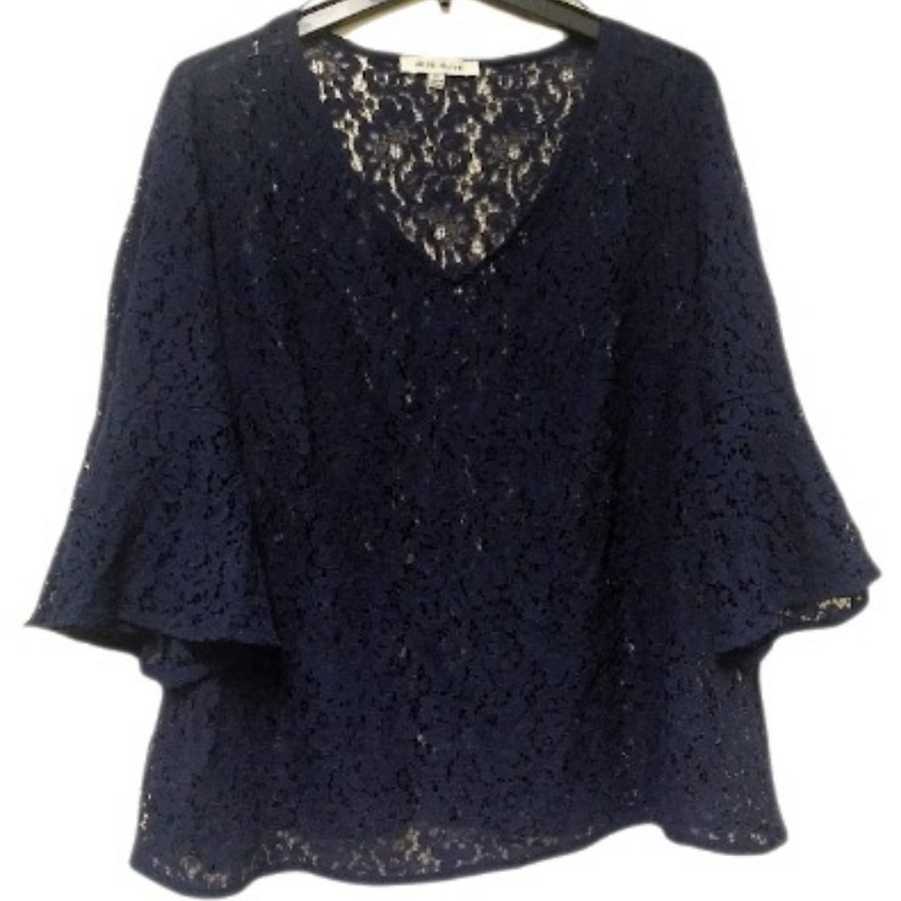 Rose + Olive Navy Floral Lace Size 2X